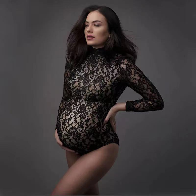 Photography Cheat Sheet - Lace Maternity Photography Props Jumpsuit Stretchy