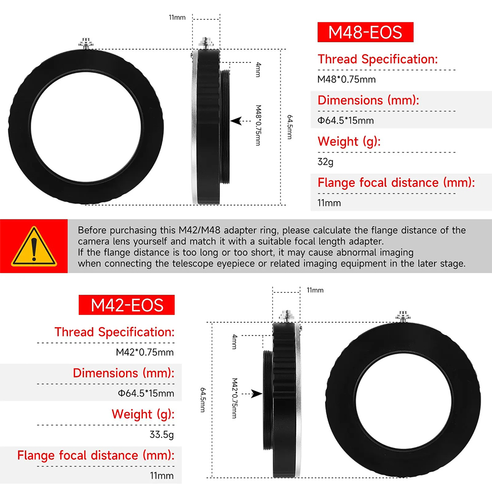 EYSDON M42/ M48 To EOS Camera  - đánh giá và giá Lens Adapter Ring
