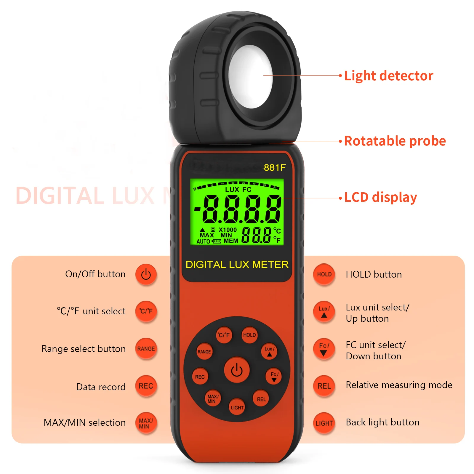 HP-881F    Digital Illuminance - đánh giá và giá Photography Hp