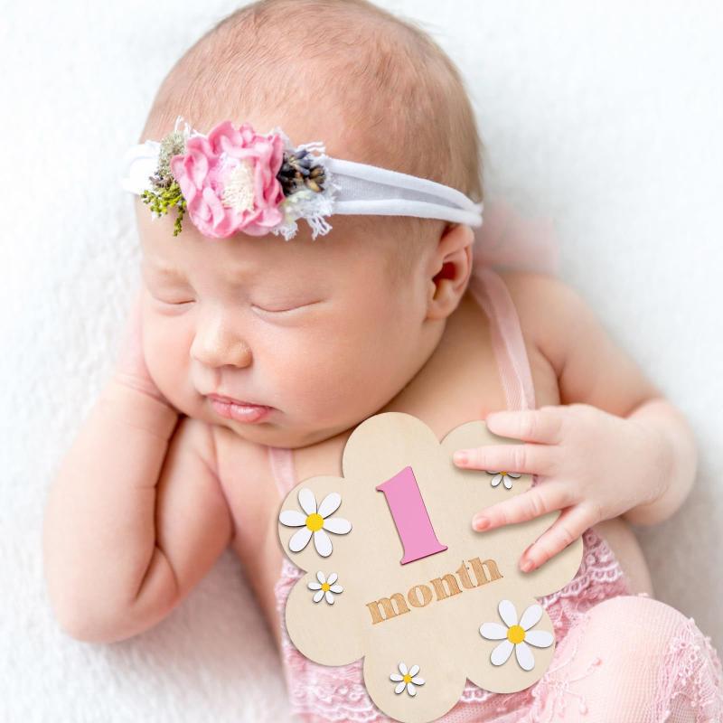 Wooden Baby Monthly Milestone  - đánh giá và giá Photography Cheat Sheet